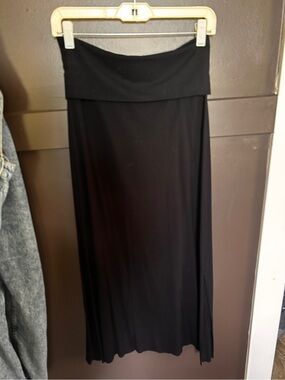 Indigo Luna Black Fold-Over Waist Maxi Skirt